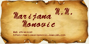 Marijana Monović vizit kartica